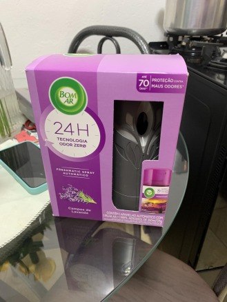 Bom Ar Aromatizador de Ambiente Automático Aerossol Freshmatic Campos de Lavanda Aparelho + Refil 250ml + Frete Grátis