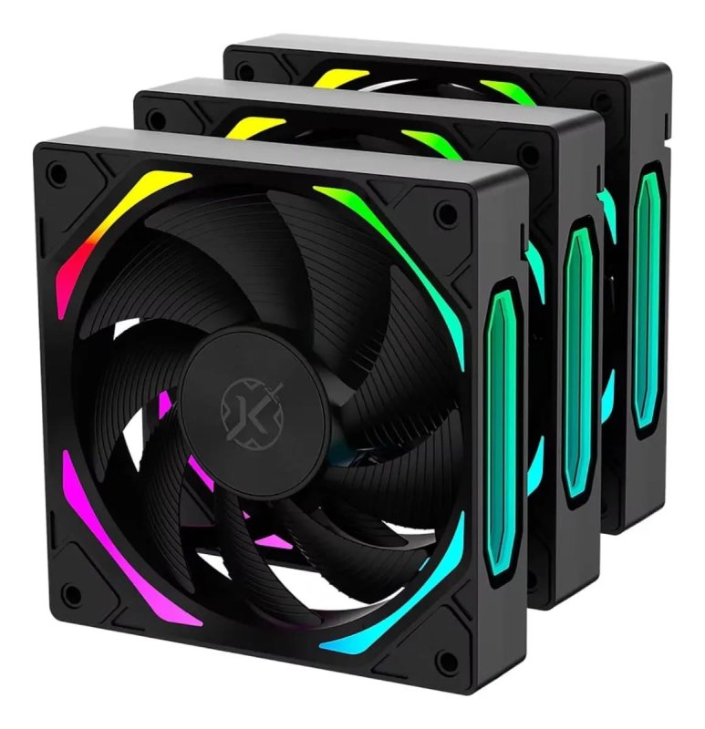 Kit Com 3 Fans Halo Argb Klk00019 Premium 2200 Rpm Kalkan Preto