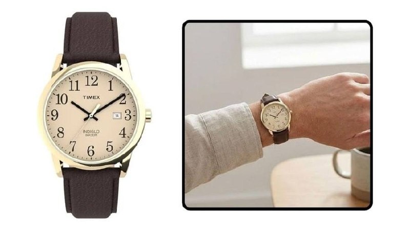 Timex Relógio Easy Reader com pulseira de couro de 38 mm