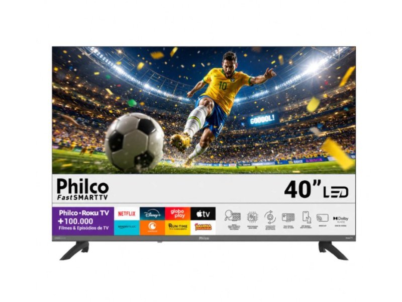 Smart TV 40'' Philco Roku Tv HDR10 Dolby Áudio P40cra