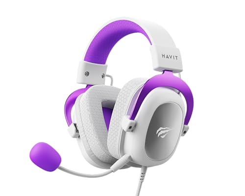 Havit Headphone Fone de Ouvido H2002d Purple, Gamer, com Microfone, Falante 53mm, Plug 3, 5mm