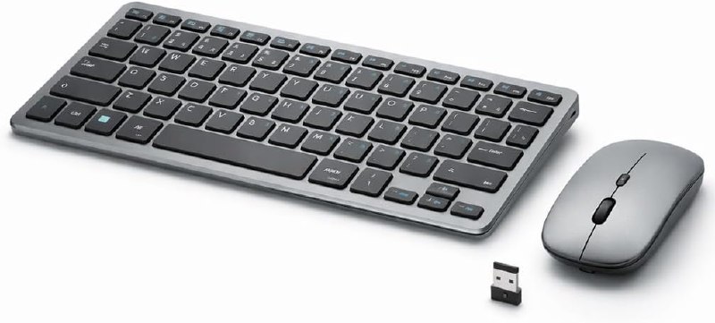 Teclado e Mouse Sem Fio Bluetooth ABNT2 - Recarregável USB-C - Silencioso