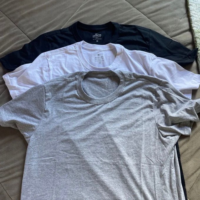 Kit 3 Camisetas Algodão Dia Dia Sandrini Básica Conforto