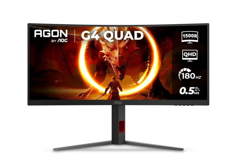 Monitor Gamer Curvo AOC AGON QUAD 34" Ultrawide WQHD 180Hz 0,5ms