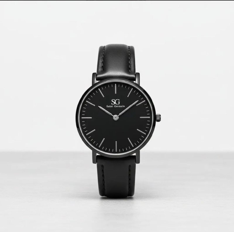 Relógio Masculino Saint Germain Murray Full Black de Couro Sintético Preto