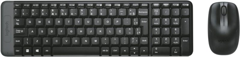 Combo Teclado e Mouse sem fio Logitech MK220 com Design Compacto