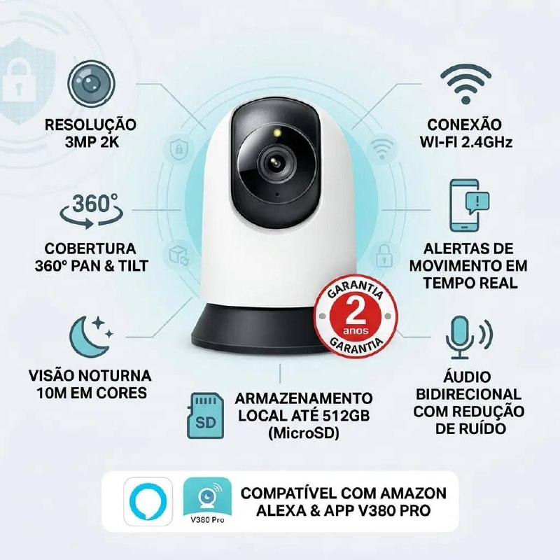 Câmera de Segurança Mercusys MC210 2K 360°