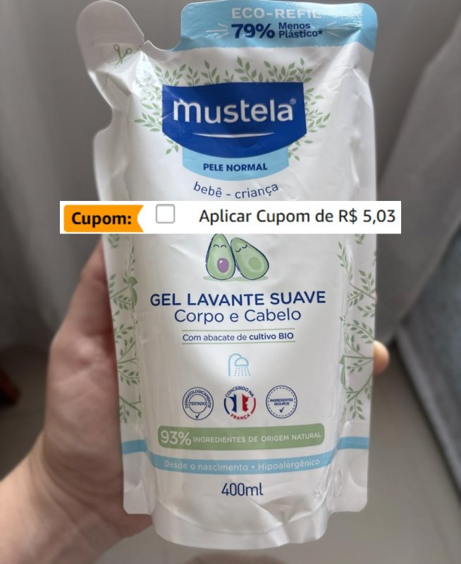 Mustela Refil Gel Sabonete Líquido Lavante Suave 400ml