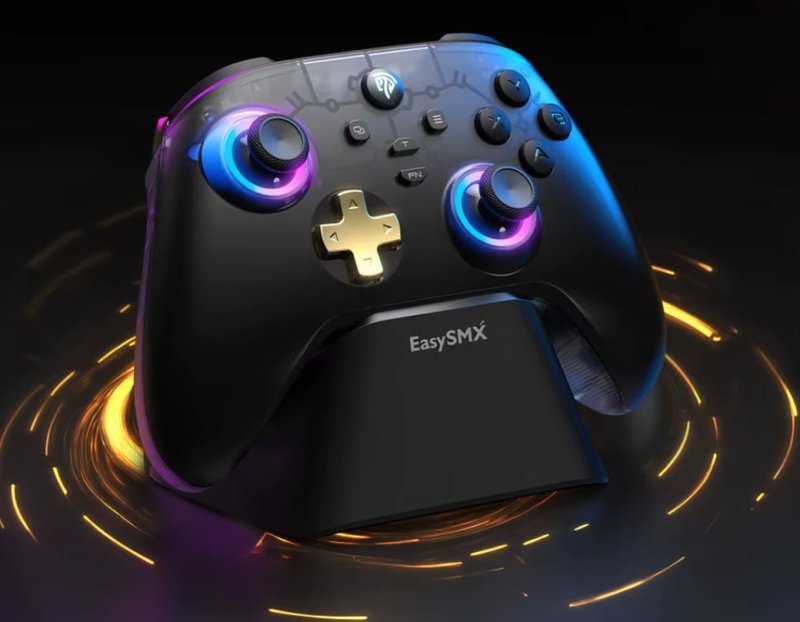 Controle Easysmx D05 com Dock Carregamento, RGB, HALL Effect