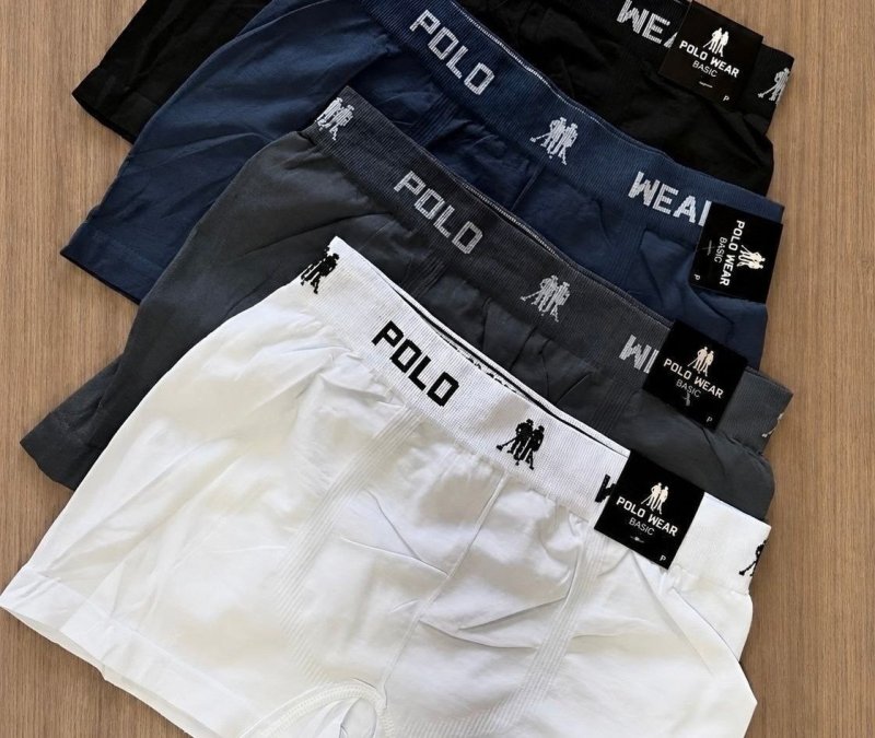 Kit 10 Cuecas Boxer Lisa Polo Wear Sortido