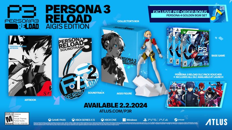 Edição de Colecionador Persona 3 Reload com Estátua e Itens Extras