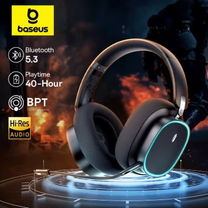 Fone de ouvido gamer sem fio Baseus GH02 com microfone