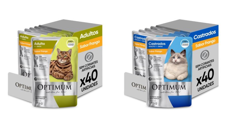 Pack 40 un. Sachê Optimum para Gatos Adultos 85g
