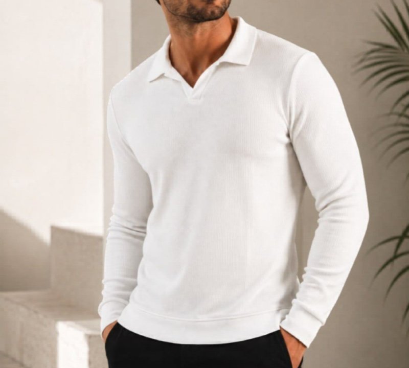 Camisa Polo Gola Italiana Manga Longa