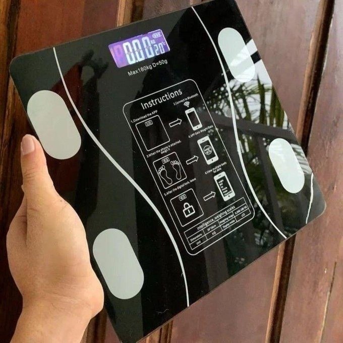 Balança Bioimpedancia Digital 180kg Smart Imc Profissional Rishon Com Aplicativo
