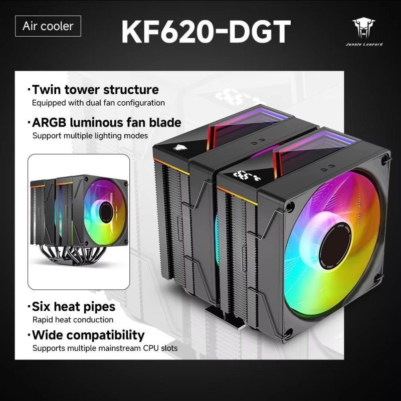 Air Cooler Jungle Leopard KF620-Dgt com ARGB Digital