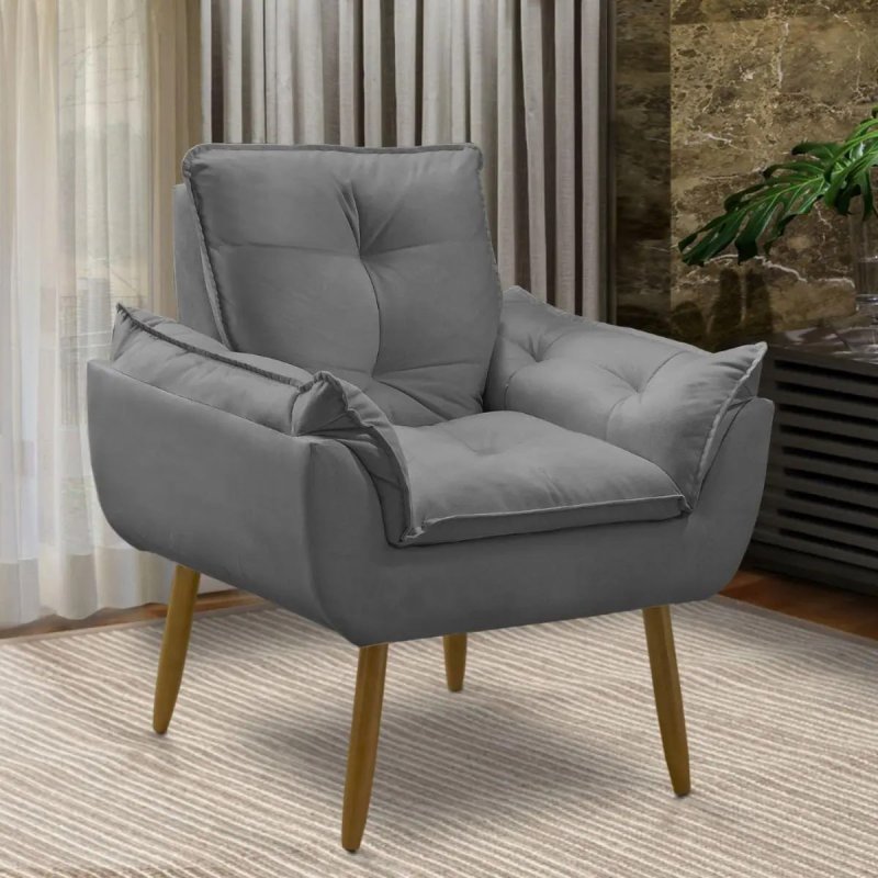 Poltrona Decorativa Opala Suede - Várias Cores