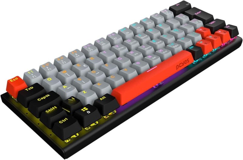 TECLADO GAMER MECANICO PCYES KUROMORI 60% - SWITCH RED - LED RAINBOW