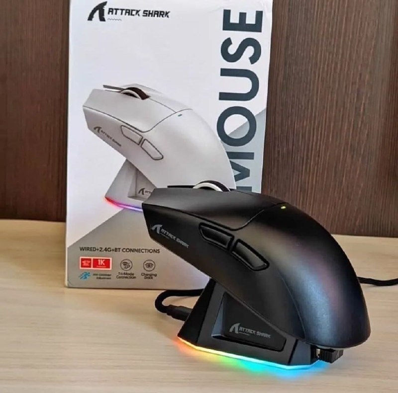 Mouse Sem Fio com Dock Attack Shark X11, Sensor Pixart 3311