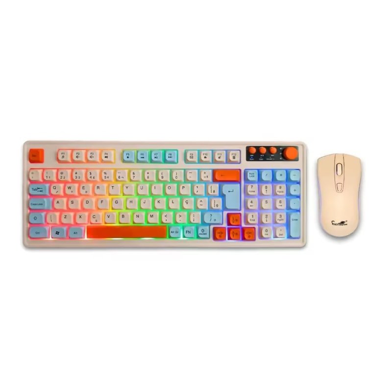 Kit Teclado e Mouse Sem Fio 2.4GHz ABNT2 com Receptor Nano USB