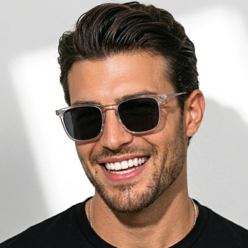 Óculos De Sol Quadrado Preto Fosco Unissex Proteção UV400