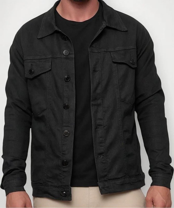 Jaqueta Masculina Sarja Jeans Slim Cores Clássicas Premium