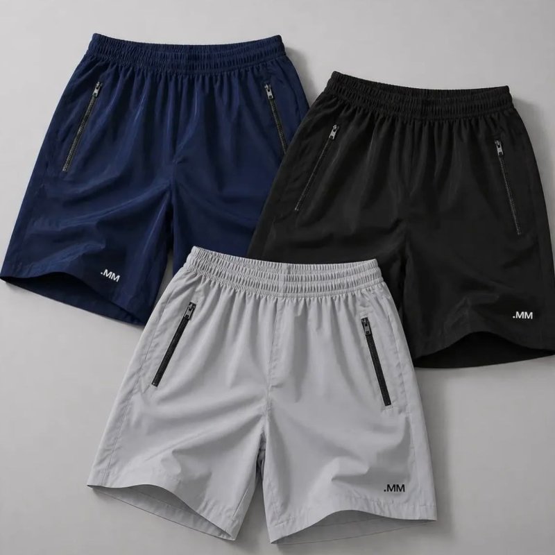 Kit 3 Bermuda Tactel Elastano Short Ziper