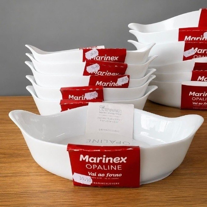 Conjunto com 3 Assadeiras Oval Opaline 3 Peças da Marinex