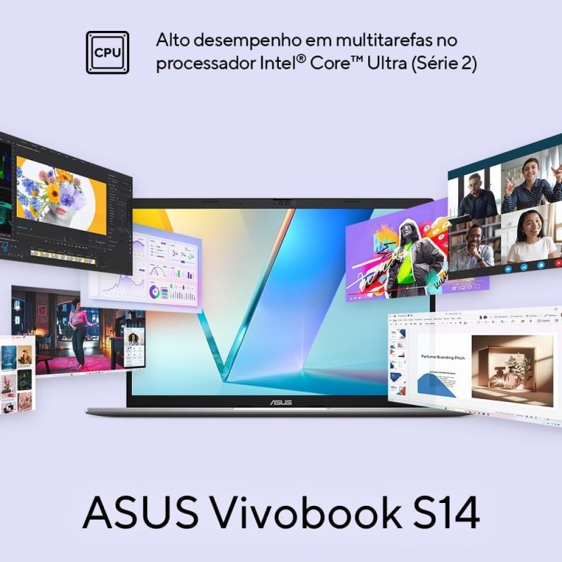 ASUS Vivobook S14 com Processador Core Ultra 7 e 16GB RAM