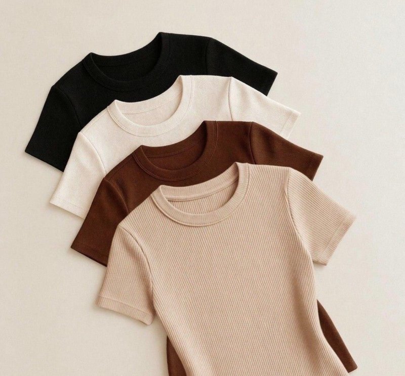 Kit com 4 Blusas Femininas Ribana Canelado