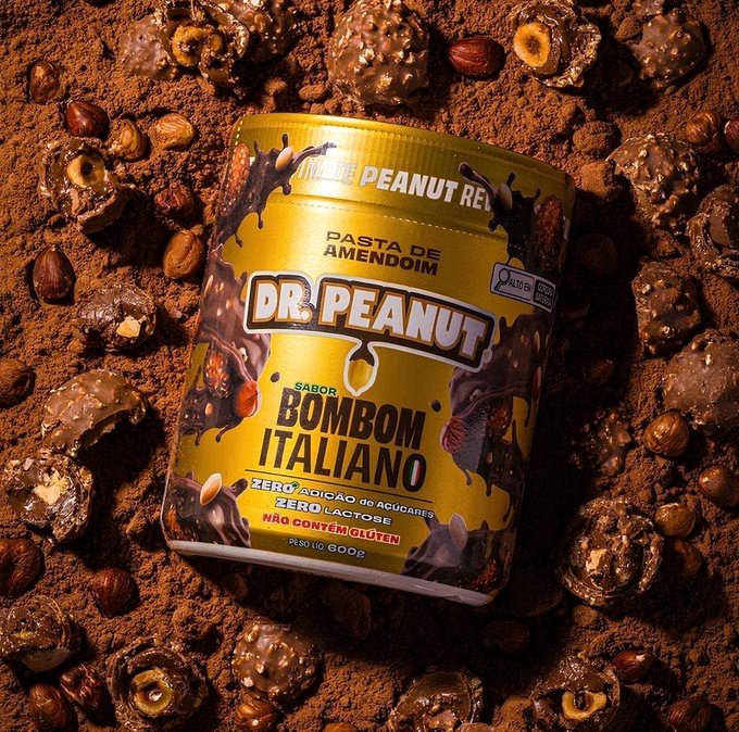 Pasta de Amendoim DR. Peanut Bombom Italiano 600G com Whey Protein