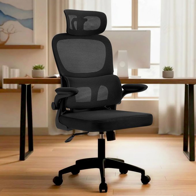 Cadeira Ergonomica com Apoio de Cabeça e Lombar Ajustáveis