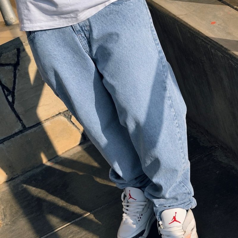 Calça Jeans Balão Masculina Baggy Bag Reta Larga Streetwear