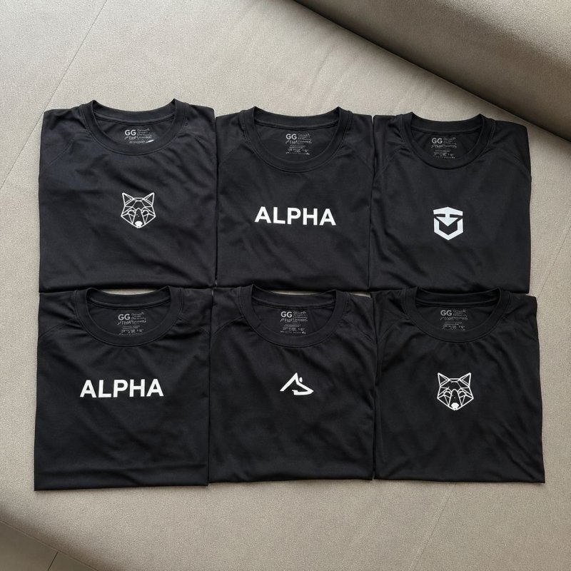 Kit 5 Camisetas Dry All Black Alpha