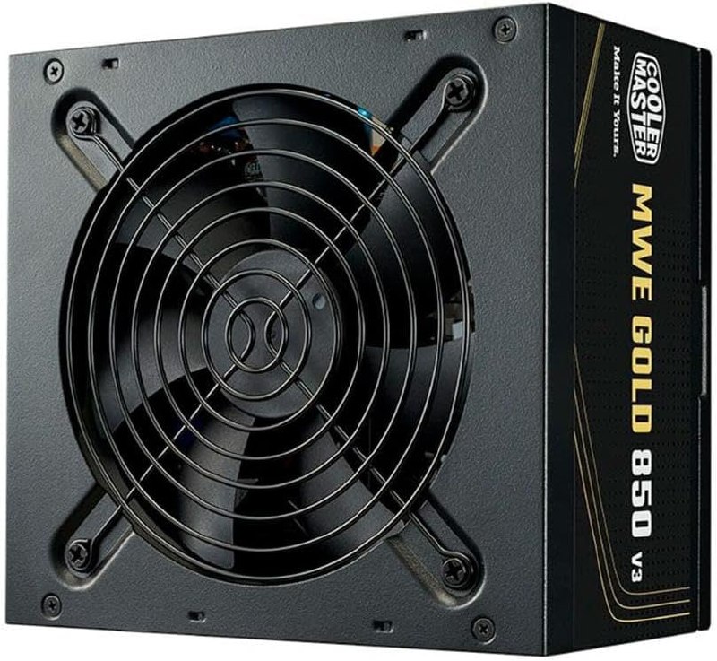 Fonte Cooler Master MWE Gold 850 V3, 850W, 80 Plus Ouro, ATX 3.1, PFC Ativo, Preto - MPE-8506-ACAG-BBR