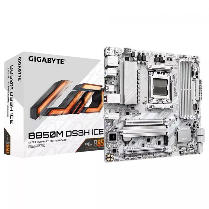 Placa Mãe Gigabyte B850M DS3H ICE AMD AM5 M-ATX DDR5