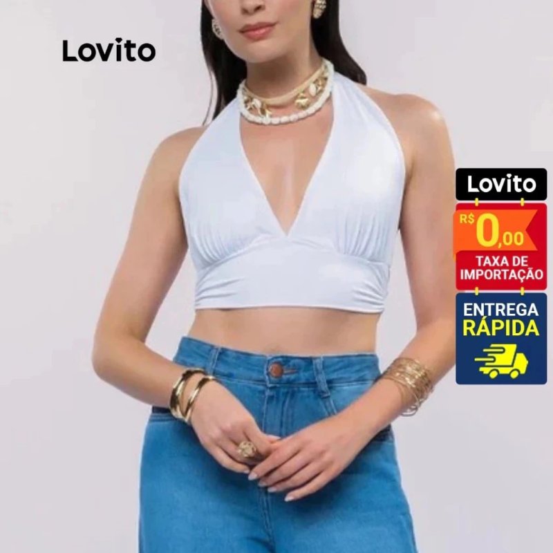 Lovito Top Frente Unica Basico Moda Feminina BRTKB1434BRL1464