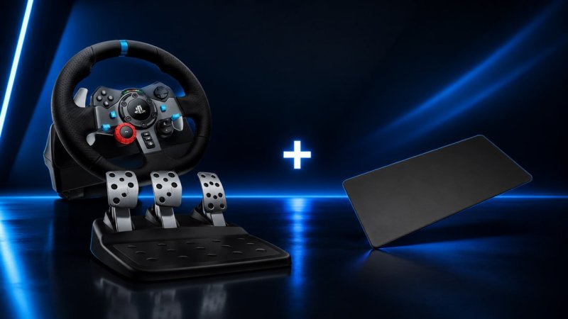 Volante de Corrida Driving Force C/ Pedal Logitech G29 PS4 + Mousepad