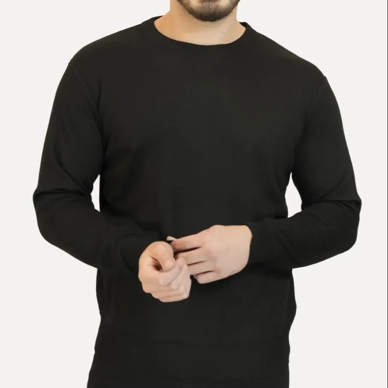 Suéter Dixen Masculino Tricot Crewneck Liso Preto