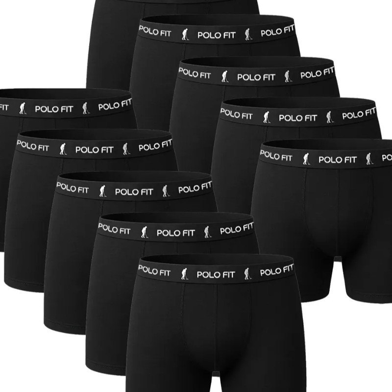 Kit 10 Cuecas Boxer Box Polo Fit Algodão