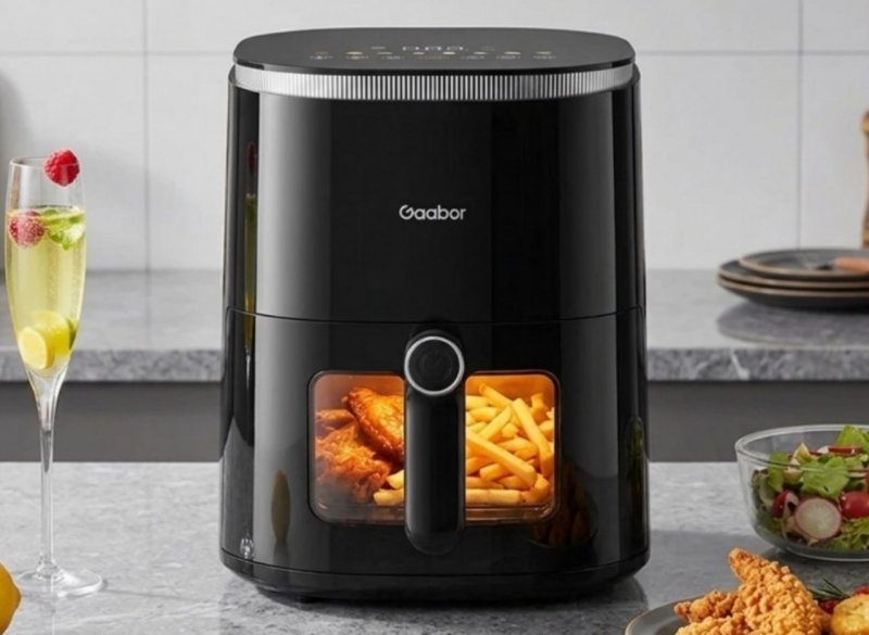 Fritadeira Elétrica Duo Touchscreen Sem Óleo Air Fryer 4.2L Gaabor 127V/220V Visor Transparente