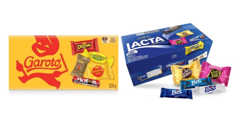 Bombom Garoto Sortidos 220g e Lacta Favoritos 250,6g em Oferta