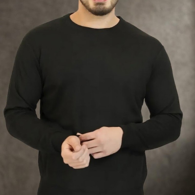 Suéter Dixen Masculino Tricot Crewneck Liso Preto