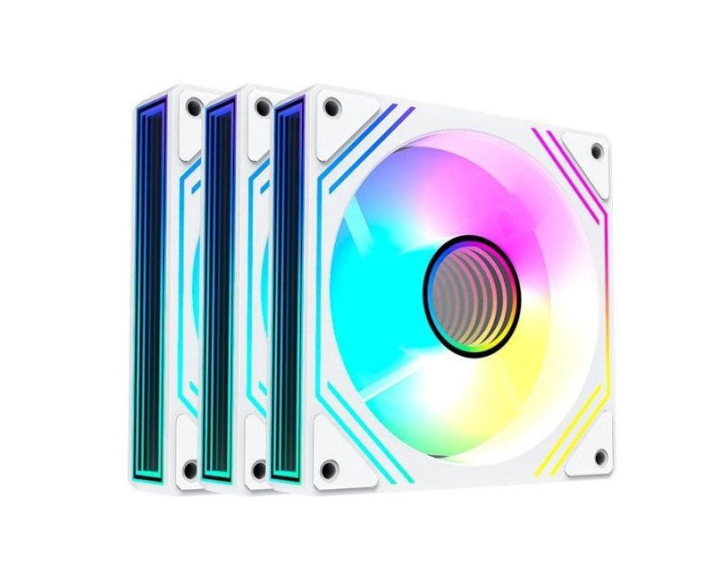 Kit Ventoinhas Acegeek Neon, ARGB, 3x120mm, Branco
