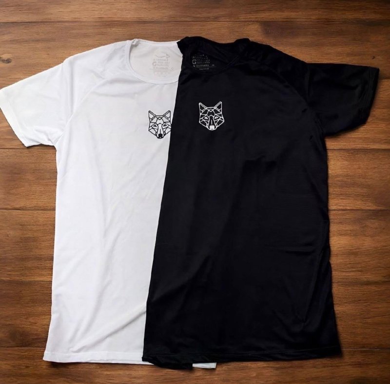 Kit com 2 Camisetas Dry Lobo Alpha Geométrico
