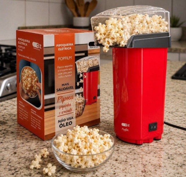 Pipoqueira Elétrica Popfilm Manteiga Sem Óleo 900w 127v + Frete Grátis