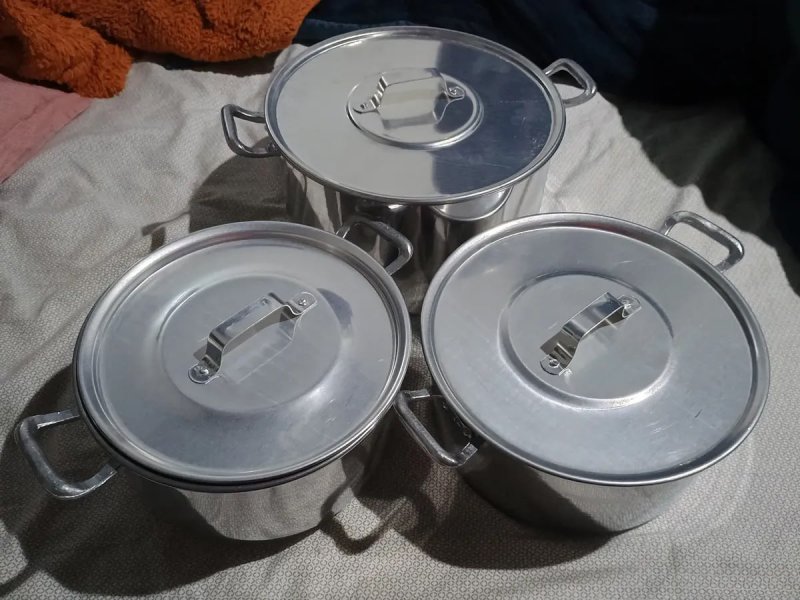 Jogo de Panela Feijoada Caldo de Alumínio 3 Peças Grande