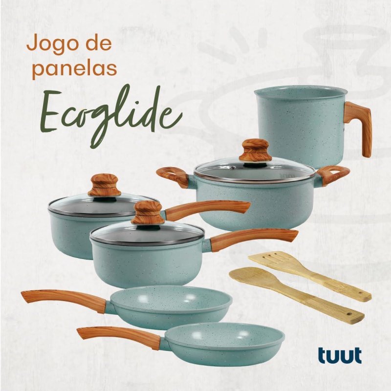 Jogo de Panelas Tuut Marble 8 Peças Revestimento Cerâmico