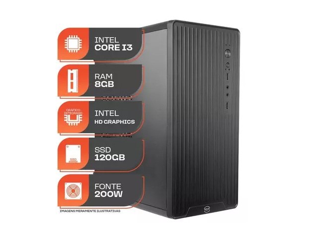 PC Home Essential S, Intel Core i3, 8GB DE RAM, SSD 120GB