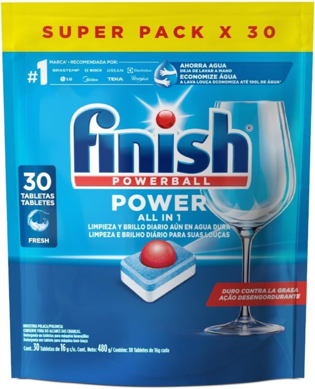 Finish Powerball Detergente Lava Louças 30 Tabletes